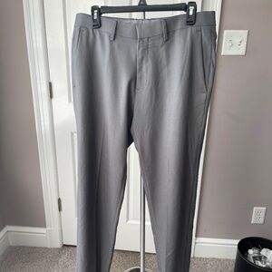 A2 - #107 Haggar Men's Gray Straight Fit Premium Stretch Dress Pant 33x30